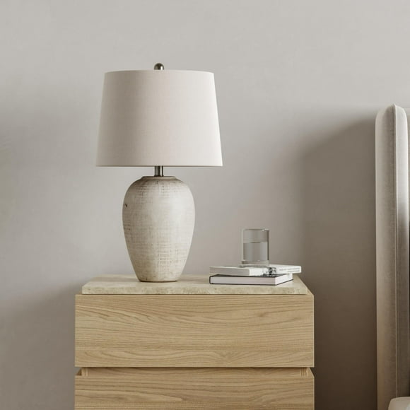 Tarro rústico de cerámica con pantalla de 58 cm de Lamp Nourison Home