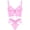 Pink, variant on 3D Floral Lace Corset Lingerie Womens Sheer Bra And Panty Sets 2 Piece Boudoir Outfits Adjustable Straps Underwire Underwear Lace up See Through Lingerie Outfits M White