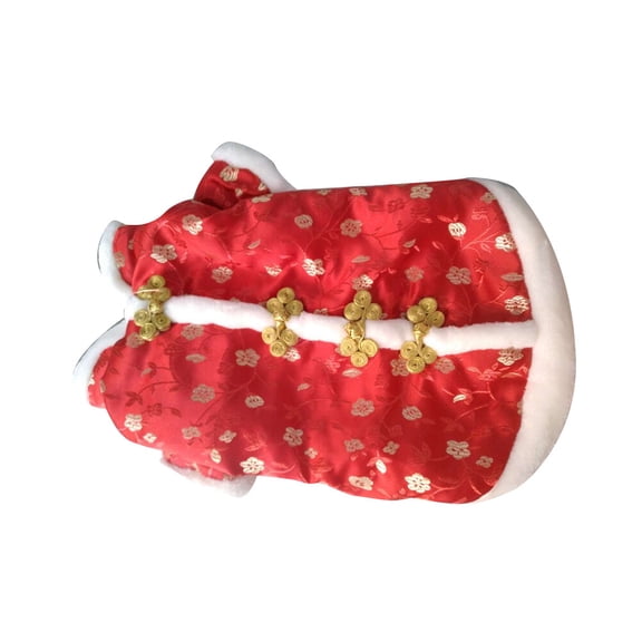 WEAVILUX Adorable Red Brocade Satin Dog Coat with Suit Pattern for Special Occasions and Outdoor Activities Small to Large Sizes