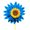 Blue, variant on OIUR Sunflower Pinwheel 3-Tier Sunflower Garden Wind Spinner Ground Insert Yard Decor Windmill for Patio Lawn Decoration