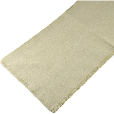 

Linen Table Runner With Fringe Edge Natural 12-1/2-Inch X 120-Inch