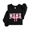 thumbnail image 4 of Cute Mama Sweatshirt for Women Trendy Pink Bow Sweater for Mom Black Sweatshirt Adult Large, 4 of 4