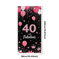 thumbnail image 3 of Pink Glitter Balloon Themed 40th Birthday Backdrop Banner with Crown Star Elements for Birthday Party Photography Props Decorations Happy Fabulous Celebration Decor Background Party Supplies, 3 of 8
