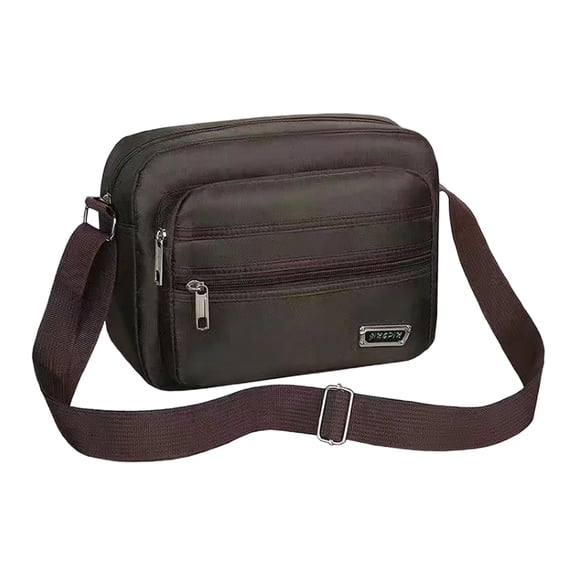 Men's Shoulder Bag Business Leisure Crossbody Bag Large Capacity Portable Handbag Multi Layer Zipper Phone Purse Nylon Crossbody Bag Water-resistant Travel Shoulder Bag