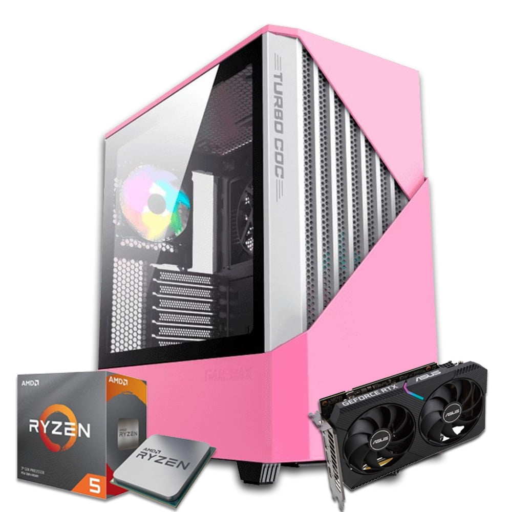 Pc Gamer Amd Ryzen 5 5600 - Rtx 3060 12Gb - Ram 16 Gb - Ssd 500 Gb M.2 - Wifi - Windows 11 Pro - Gamemax Contac Rosado