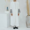 thumbnail image 2 of MUXiin Girls Abaya Long Sleeve Embroidered Open Front Cardigan Kimono Turkey Dubai Kaftan for 5-6 Years, 2 of 9