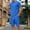 Blue, variant on Mens 2 Piece Outfit Crew Neck Short Sleeve Ligjtweight Drawstring Shorts Summer Solid Color Set With Large Pockets Blue M