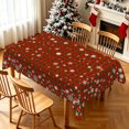 thumbnail image 2 of Nanqianyi Red Green Plaid Christmas Tablecloth 60"x70",Waterproof Stain Resistant Snowflake Table Cover, 2 of 7