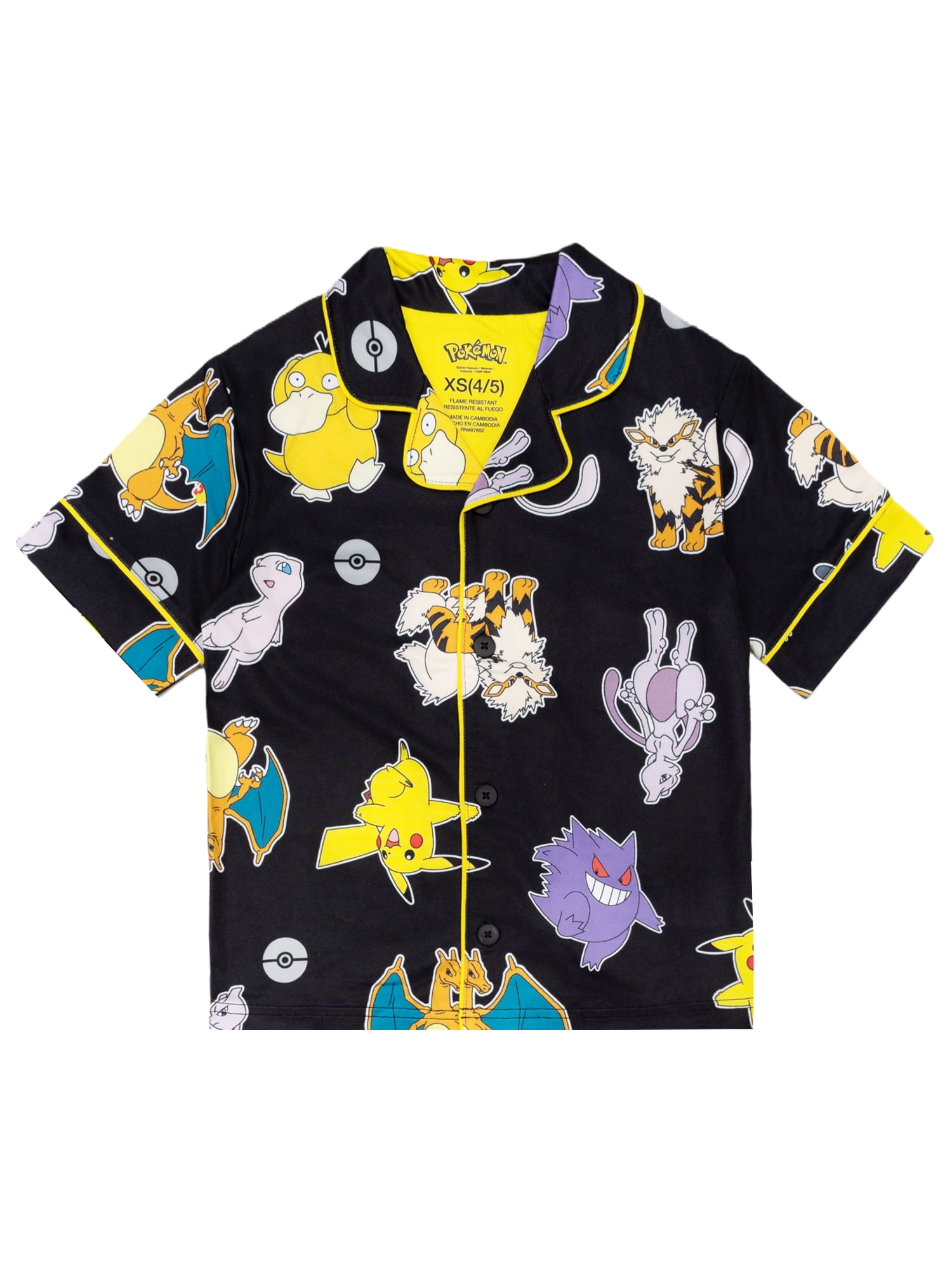 Pokemon 2-Piece Coat and Short Pajama Set, Sizes 4-12