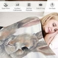 thumbnail image 3 of Grey Rabbits Hare Sketch Blanket Micro Flannel Fleece Blanket Warm Cozy Throw Blanket for Sofa Bed Office, 3 of 6