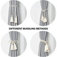 thumbnail image 6 of ShadeMart White 2PCS Curtain Tiebacks Handmade Decorative Curtain Holdbacks Rope with Tassel, 6 of 6