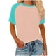 thumbnail image 2 of mfyjkho Tops Elegantes Para Mujer, Suéter De Cuello Redondo Y Manga Corta Con Estampado En Contraste Para Mujer. Tops Para Salir Xxxxxl, 2 of 5