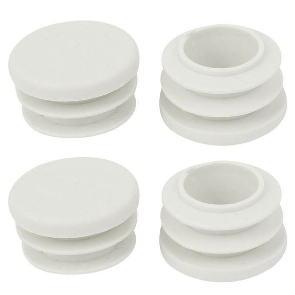 Unique Bargains 4 Pcs Antislip Plastic Round 19mm Dia Chair Foot Cover Table Furniture Leg Protector White