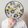 thumbnail image 6 of Yayeee Wall Clock Battery Operated 11.9" Silent Quartz Non-Ticking for Living Room Decor, Trucks Pattern, 6 of 8