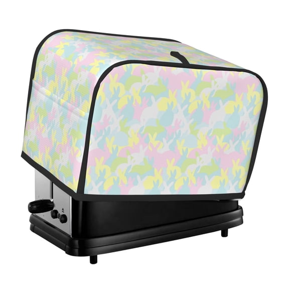 Rateoe Color Rabbit Pattern Toaster Covers 2 Slice Wide Slot,Bread Machine Cover,Bread Dust Cover & Fingerprint Protection,Appliance Covers