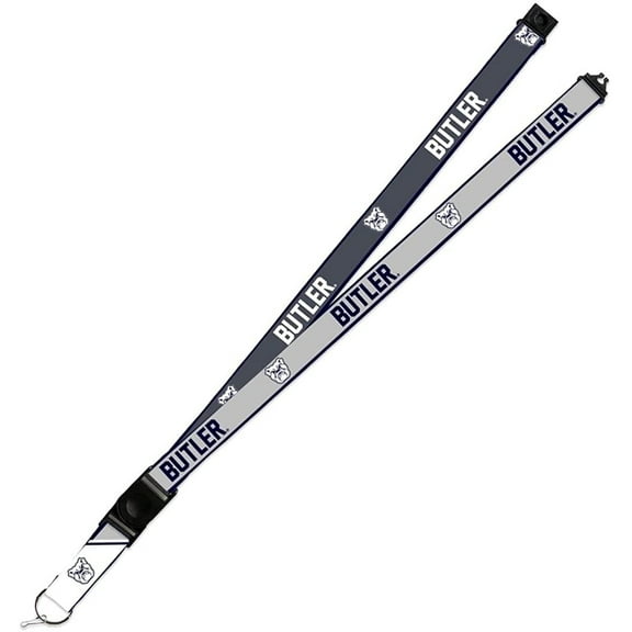 Butler Bulldogs Lanyard Keychain 2-sided Breakaway Clip GRAY University