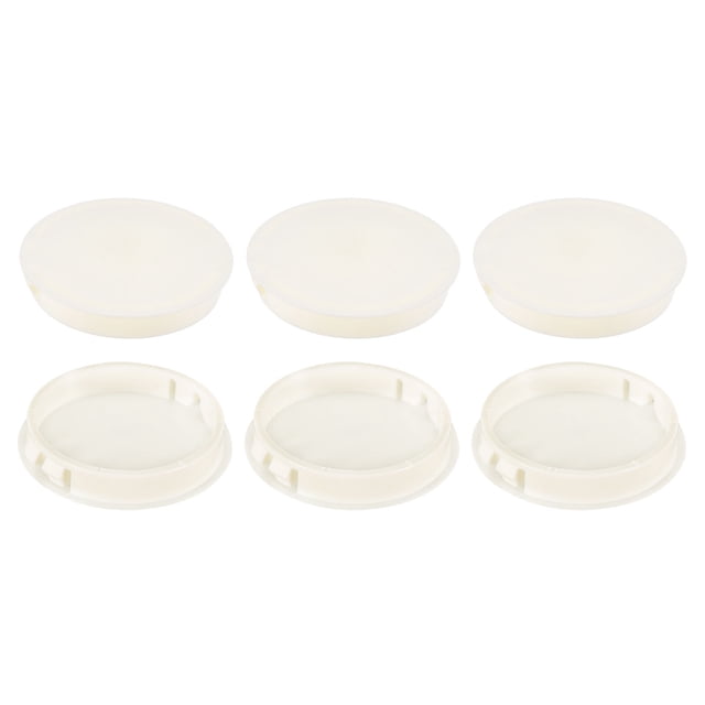 2-11/32" Plástico Agujero Tapones, 6uds Empotrado Tipo Panel Redondo Presión Sujetador Ciegos Bloqueo Tapones para Muebles Insertar Extremo Tapas Paneles, Blanco
