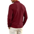 thumbnail image 4 of Polo Shirts for Men Cotton Long Sleeve Golf Tennis Collared Shirt for Casual Work Travel 3 Buttons Ultra Soft Wine 2XL, 4 of 6