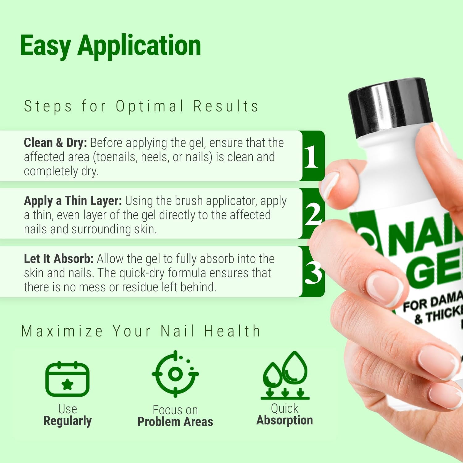 CLEAR Urea Nail Gel - Softens Cracked Heel Calluses & Thick Toenails - Repairs Damaged, Yellow, Discolored Nails – Highly Effective & Quick-Dry Fingernails & Toenail | Made in USA