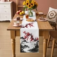 thumbnail image 3 of Table Runner - 60 Inch Long, Chinese Mountain Kitchen Dining Table Runner Dresser Scarves, Landscape Painting Red Plum Flowers Farmhouse Decor for Coffee Tables Wedding Party Banquet, 3 of 8