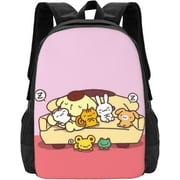 Kuromi Cartoon Pompompurin Backpacks Pink Anime Travel Bag Laptop For Women Pom Pom Purin Bag Gifts