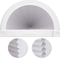 thumbnail image 1 of LUCKUP Light Filtering Arch Window Shades Half Circle Honeycomb Curtains Dual Color Semi Circular Cellular Pleated Blinds for Half Moon Round Windows, Easy Cut and Install 24"x72", 2 Pack Grey-White, 1 of 8