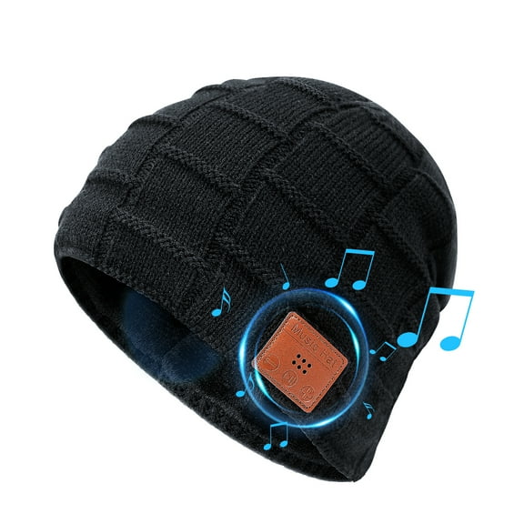 Bluetooth Beanie Hat with LED Light, Built-in Microphone and Stereo Speakers Upgrade Music Knitted Hat USB Rechargeable Music Hat