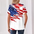 thumbnail image 5 of Women's 250th Anniversary USA Shirt V-Neck Button Patriotic Star Print Short Sleeve T-Shirts Independence Day Top, 5 of 5