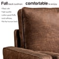 thumbnail image 6 of Ovios Mid-Century Modern Suede Loveseat with Armrest, Brown, 6 of 8