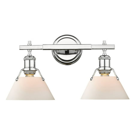 - Orwell CH 2 Light Bath Vanity in Chrome with Opal Glass Shade