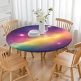 thumbnail image 3 of Colorful Tie Dye Nebula Pattern Round Fitted Tablecloth with Elastic Edge,Dining Table Cover Waterproof,Outdoor Round Tablecloth for Camping,Dining,Indoor and Outdoor, 3 of 7