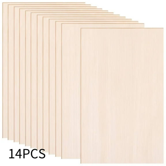 14-Pack Balsa Wood Panels - 2mm (0.08 inch) Precision Craft Wood for Laser Cutting & DIY Projects