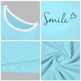 thumbnail image 6 of MIXUE Womens Summer Tops Letter Print Round Neck Short Sleeve Fashion Casual Shirts For Women T-shirts Streetwear,Blue,XXL, 6 of 7