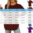 thumbnail image 2 of Craaazy Checkerboard Long Sleeve Tops Gifts For Women Loose Crew Neck Comfy Blouse Tunic Tops Casual, 2 of 2