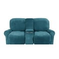 thumbnail image 3 of Shanna Non-Slip Stretch 8-Piece Velvet Polyester Sofa Slipcover, Gray, 3 of 10