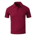 thumbnail image 3 of DayScoop Men's Solid-Color T-Shirts Casual T Shirts Summer Fashion Turndown Collar Buttoned Short Sleeve Tops Tees, 3 of 5