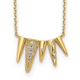 thumbnail image 6 of 14K Yellow Gold Decorated Triangles Cubic Zirconia with 2In Extender Necklace, 6 of 6