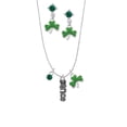 thumbnail image 2 of Delight Jewelry Silvertone Beaded ''Dance'' Green Shamrock Necklace and Clover Earrings Jewelry Set, 2 of 5