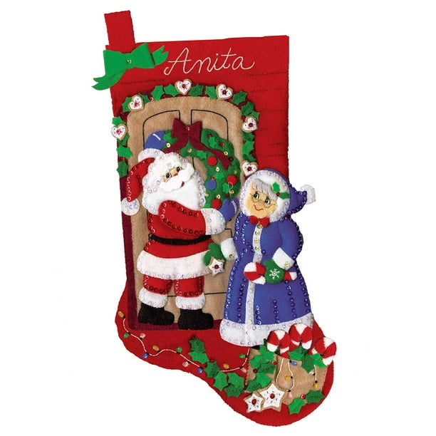 Design Works⢠Mr & Mrs Claus Stocking Kit - Walmart.com - Walmart.com