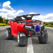 UBesGoo 6V Kids Battery Powered Electric Rugged 4-Wheeler Small Beach ATV Ride-On Car with LED Headlights, Music And Horn for Kids Red