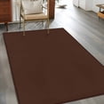 thumbnail image 3 of Brown Pure Color Area Rugs Collection 4'x6', Aesthetics Contemporary Luxury Non Slip Indoor Rectangle Throw Runner Rug Floor Mat Carpet for Living Room Dining Table Bedroom Nursery, 3 of 9