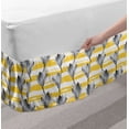 thumbnail image 2 of Abstract Bed Skirt, Modern Flower Print with Greyscale Watercolor Look on Brush Strokes, Elastic Bedskirt Dust Ruffle Wrap Around for Bedding Decor, 4 Sizes, White Mustard and Dimgray, by Ambesonne, 2 of 2
