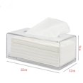 thumbnail image 3 of Caja de pañuelos de acrílico transparente, cubiertas de caja rectangulares, soportes para servilletas faciales de baño, dispensador de hojas de secadora transparente para baño, cocina y auto, 3 of 5