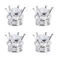 thumbnail image 3 of Wheel Valve Covers, 4 Pieces Universal Wheel Stem Valve  Crown Shape Light Weight  For Cars Trucks Bicycles White, 3 of 8