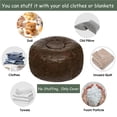 thumbnail image 4 of Thgonwid Unstuffed 21.7*13.7 inch Indoor Vegan Leather Pouf, Deep Coffee (No Filler), 4 of 7