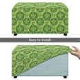 thumbnail image 5 of Xixirimido Turtle Shell Green Pattern Ottoman Cover Stretch Rectangular Footstool Slipcover with Nonslip Elastic Base, Universal Fit for Storage Ottomans & Ottoman Footrests, Large, 5 of 7