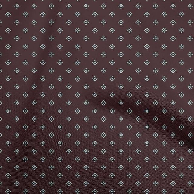 oneOone Tissu Velours Brun Foncé Géométrique pour Robe Tissu Imprimé au Mètre 58 Pouces de Large