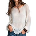 thumbnail image 2 of Sweaters for Women Scoop Neck Long Sleeve Oversized Knit, 2 of 5