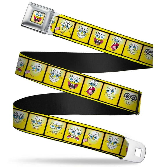 SpongeBob Open Mouth Smile Full Color SpongeBob 10 Expressions Filmstrip Seatbelt Belt Standard