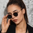 thumbnail image 3 of Gafas de sol retro personalizadas para hombres y mujeres, gafas de sol redondas de montura pequeña de moda europeas y americanas, gafas de metal, 3 of 5
